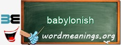 WordMeaning blackboard for babylonish